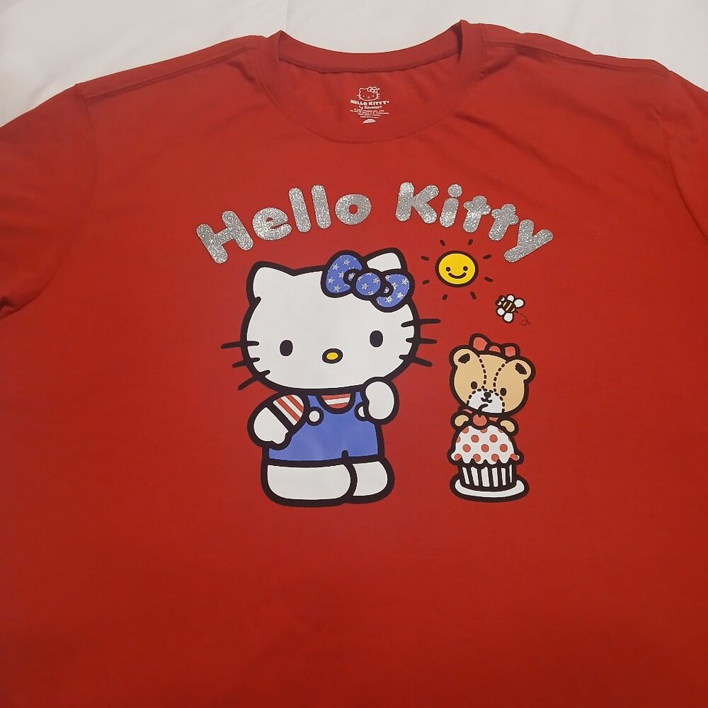 NWOT Red Hello Kitty Cotton Tee, Plus Size